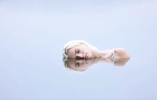 Water, girl, reflection