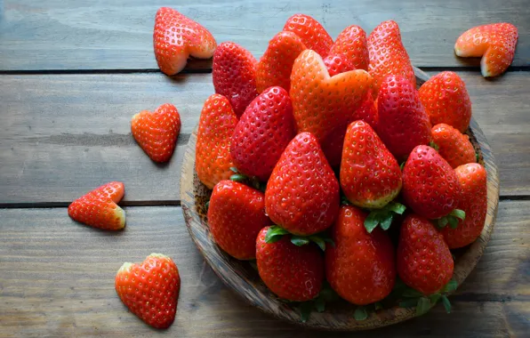 Picture love, berries, heart, strawberry, red, love, fresh, romantic