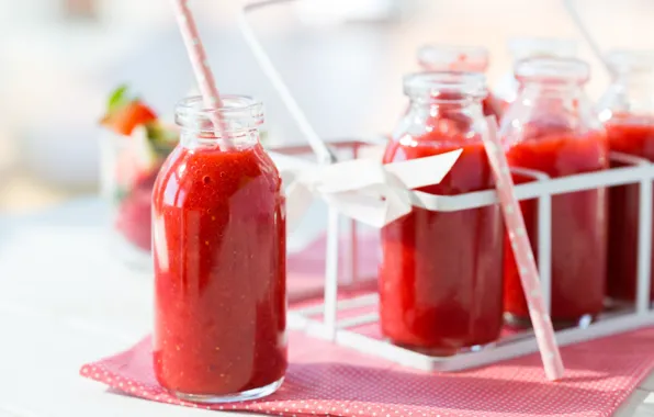 Picture berries, bottle, strawberry, smoothies