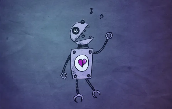 Picture heart, robot, Love