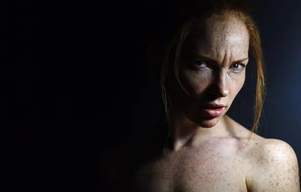 Picture portrait, freckles, Oksana Butovskaya, Oksana Butovo, No One Nicholas