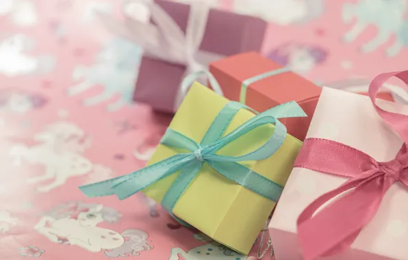 Holiday, box, gift, tape, gifts, bows, bow, different
