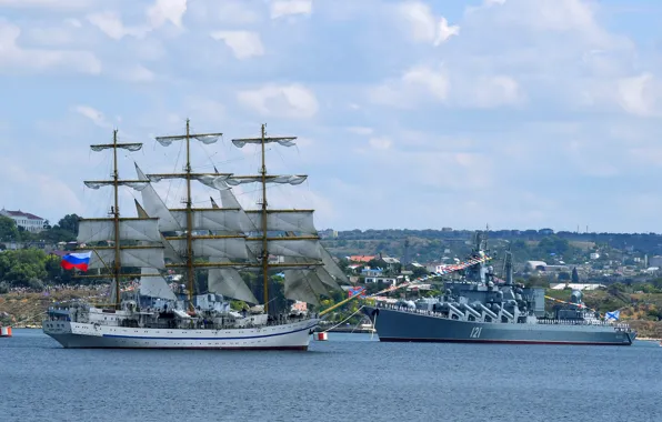 Holiday, ships, parade, Sevastopol