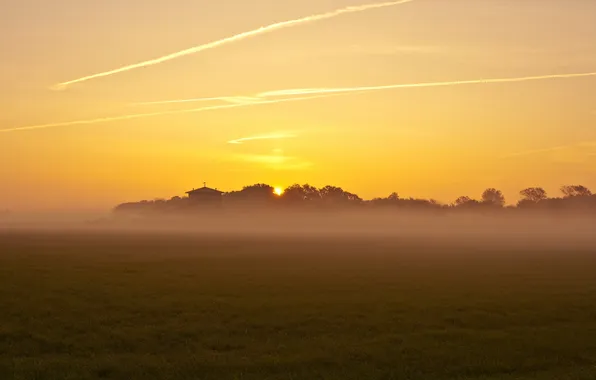 Picture field, light, fog