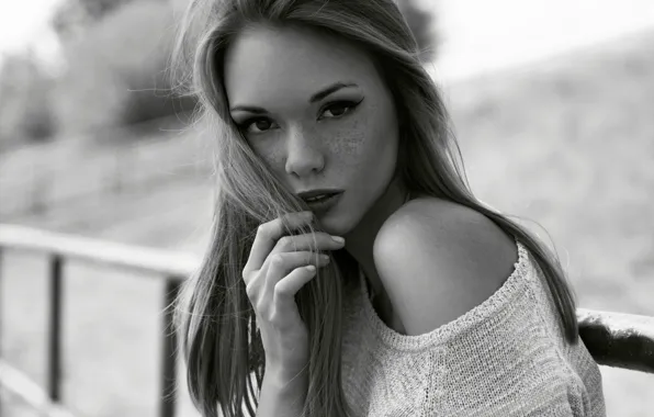 Picture look, portrait, freckles