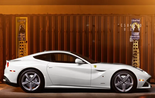 Picture white, container, profile, white, ferrari, Ferrari, Berlinetta, f12 berlinetta