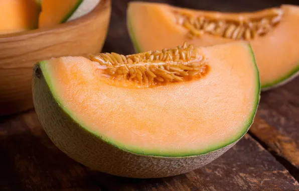Table, Board, slices, melon, melon, AI art, neural network