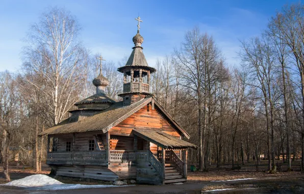 Picture landscape, nature, spring, Church, Veliky Novgorod