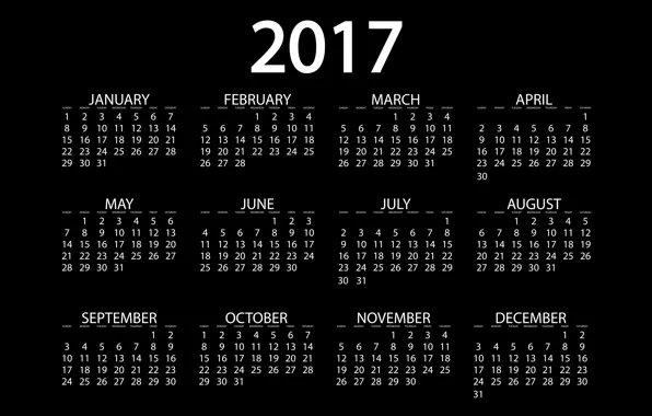 Background, black, graphics, new year, vector, figures, black background, calendar