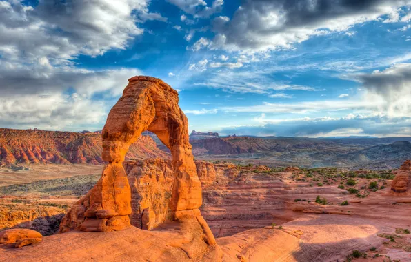 Picture clouds, space, USA, USA, Utah, Utah, beautiful landscape, Arches National Park