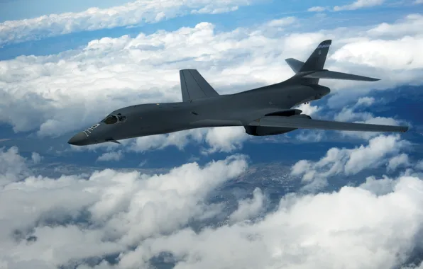 The sky, clouds, flight, Lancer, bomber, B-1B, strategic, Rockwell