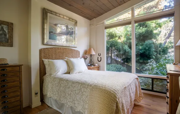 Picture bed, window, bedroom, pillow