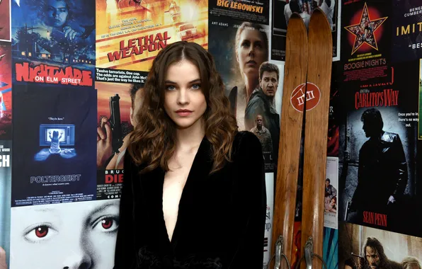 Look, girl, pose, model, makeup, neckline, poster, hair