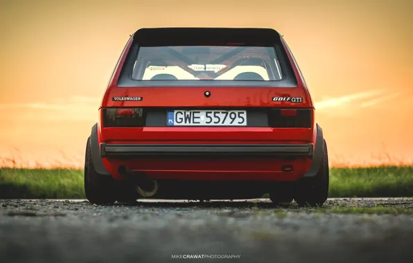 Red, Volkswagen, Machine, Golf, Volkswagen Golf, Old, Volkswagen Golf GTI, Mike Crawat Photography