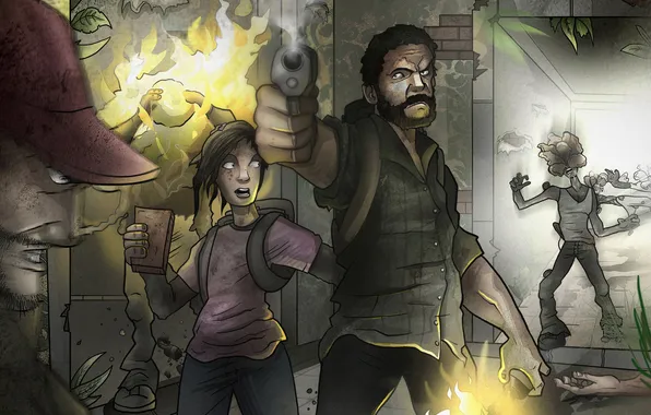 Picture concept, art, monsters, Ellie, The Last of Us, Joel, The last of us