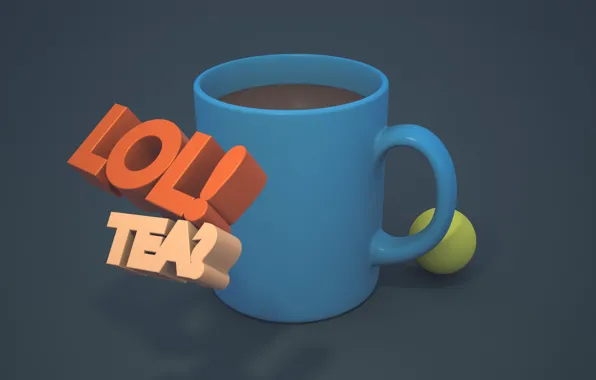 Tea, mug, blue, render, lol, tea, lol, blender