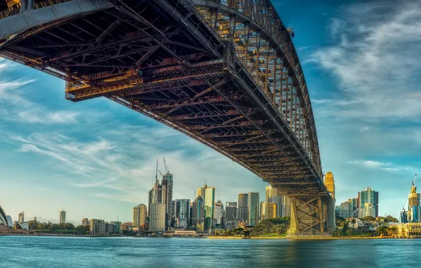 Bridge, building, home, Australia, Bay, Sydney, skyscrapers, Australia