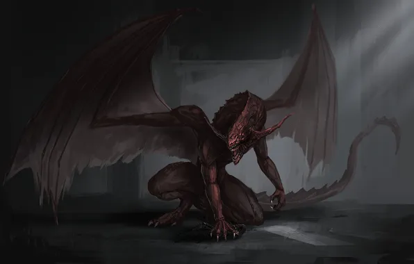 Picture darkness, dragon, dark, wings, hell dragon