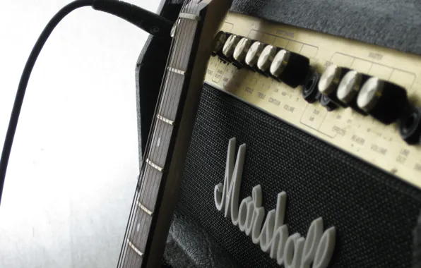 Picture macro, photo, guitar, marshall, the amplifier
