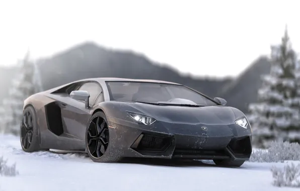 Picture Lamborghini, Aventador, Lamborghini Aventador, Lamborghini Aventador In Ice, In Ice