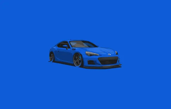 Subaru, Car, Blue, BRZ, Minimalistic