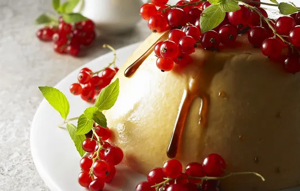 Berries, food, cream, dessert, currants, food, sweet, sweet