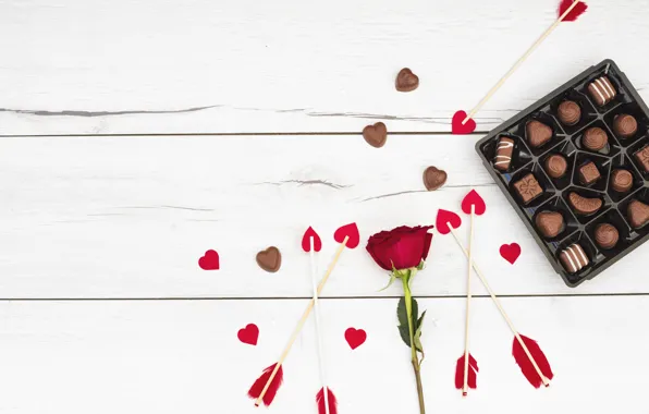 Romance, rose, Love, hearts, red, Chocolate, roses, Heart