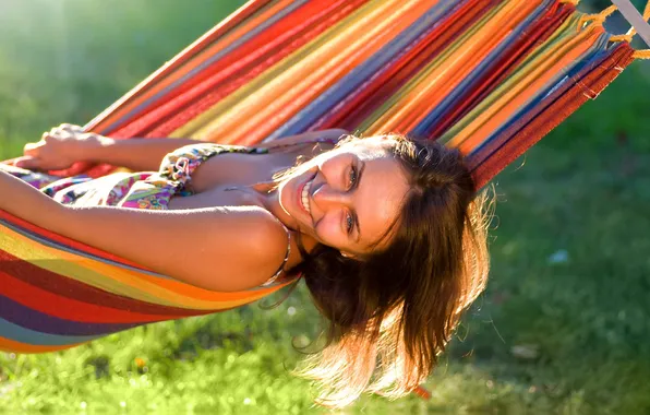Summer, girl, stay, hammock