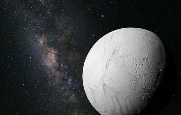 Picture space, stars, Solar system, Enceladus, Enceladus, Saturn's moon