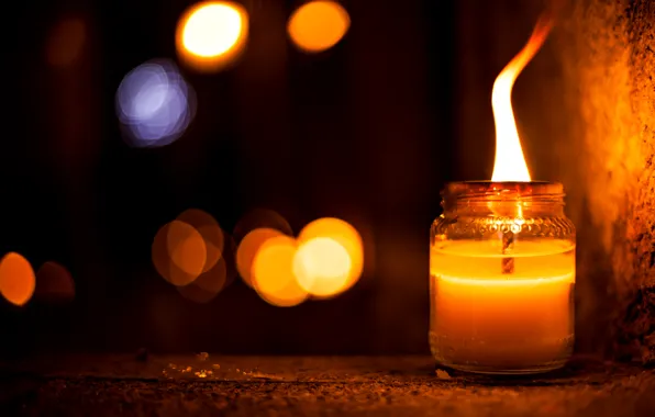 Light, candles, bokeh