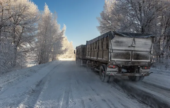 Winter, road, train, photo sketch