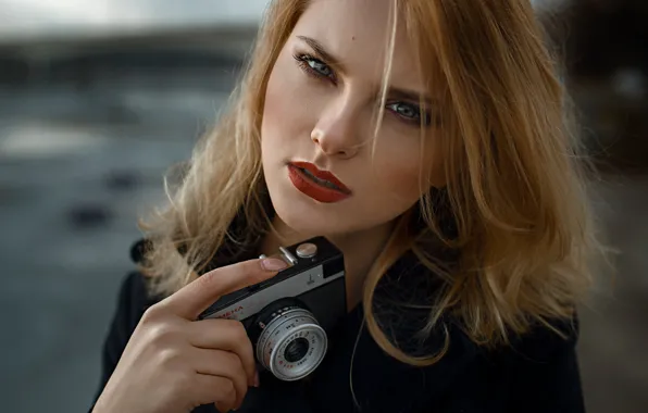 Portrait, makeup, the camera, the beauty, Damian Feather