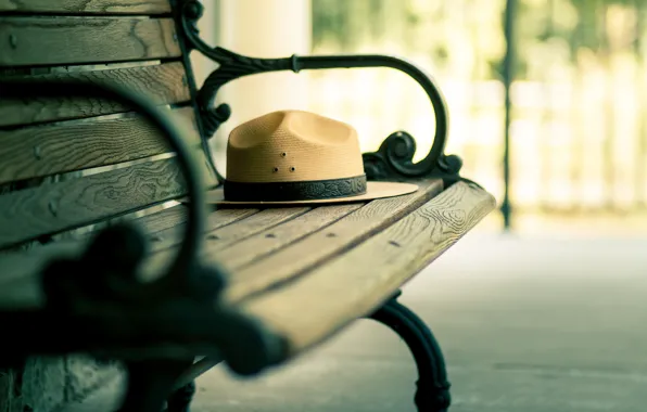 Picture bench, hat, bench