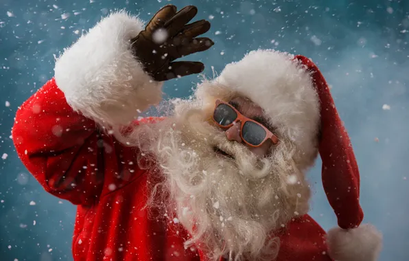 Picture winter, snow, New Year, Christmas, Santa Claus, happy, Santa Claus, Christmas