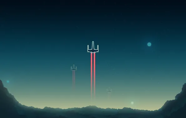 Minimalism, Fighter, Star Wars, Fighters, X-Wing, Science Fiction, X-wing, Adam Taylor