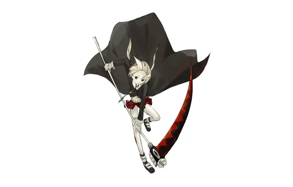 Weapons, art, girl, white background, braid, Soul eater, Soul Eater