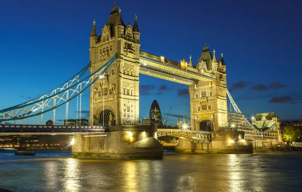 Picture bridge, the city, river, England, London, UK, Thames, Big Ben