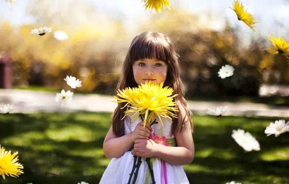 Flowers, mood, girl