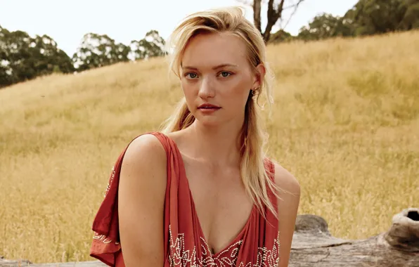 Model, portrait, dress, hairstyle, blonde, photoshoot, nature, Gemma Ward