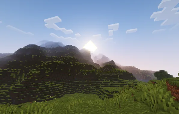 Game, sunrise, minecraft, minecraft