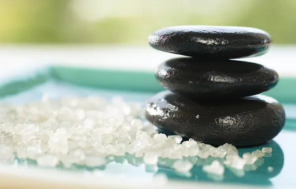 Picture stones, black, sea, salt, spa