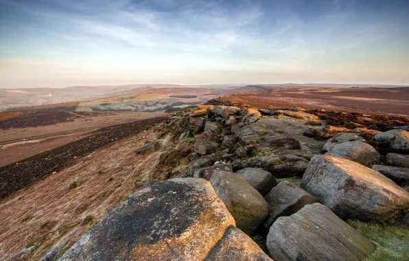 Landscape, mountains, stones