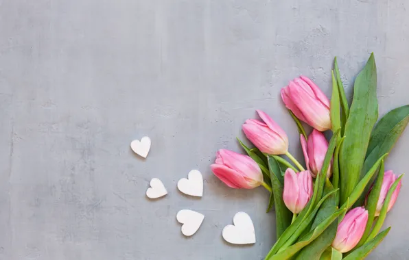 Picture love, flowers, heart, bouquet, tulips, love, pink, heart