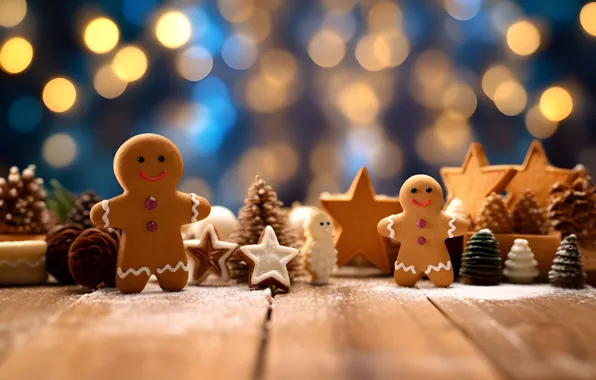 Cookies, Christmas, New year, figures, cookies, molds, cooking, AI art