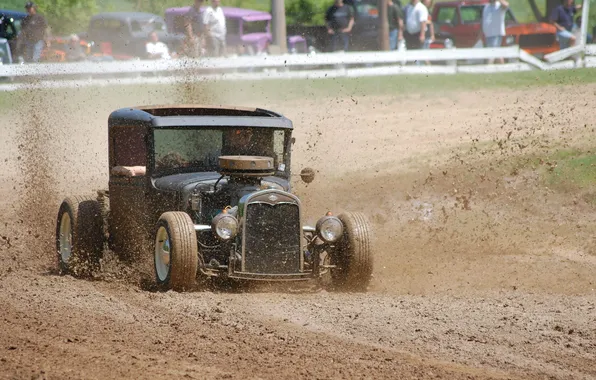 Picture auto, retro, Wallpaper, race, track, dirt, wallpaper, the audience