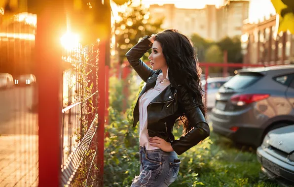 Picture ass, machine, pose, street, hair, Girl, jeans, figure