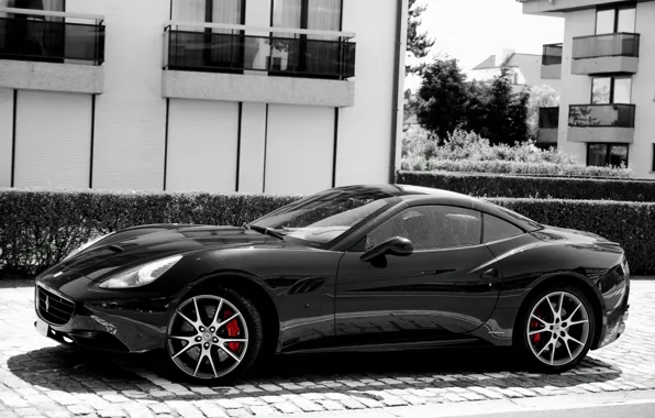 Black, Ferrari, California, Side