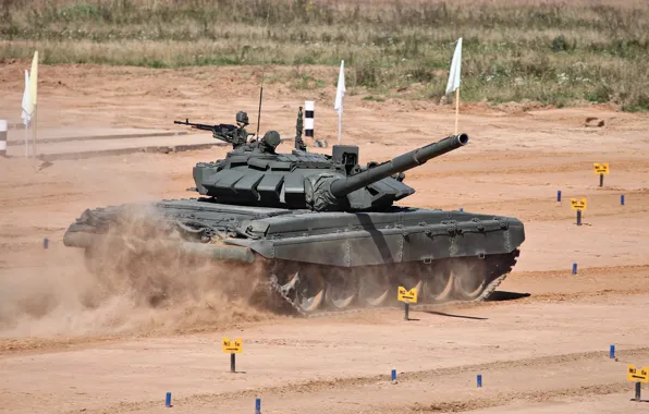 Field, tank, Russia, test, military equipment, T-72 B3