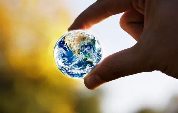 Earth, hand, the globe