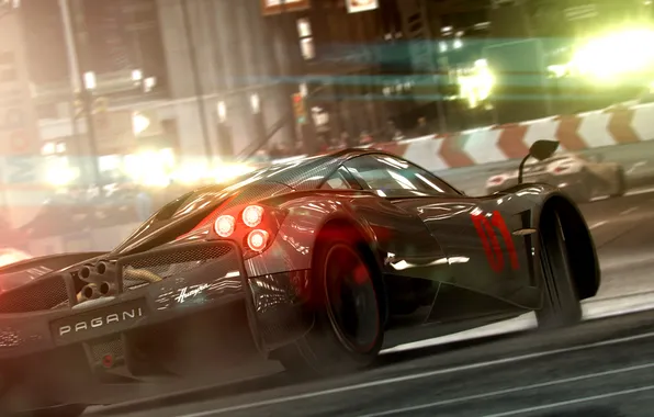 The city, lights, speed, pagani, GRID 2, Huayr To Pagani